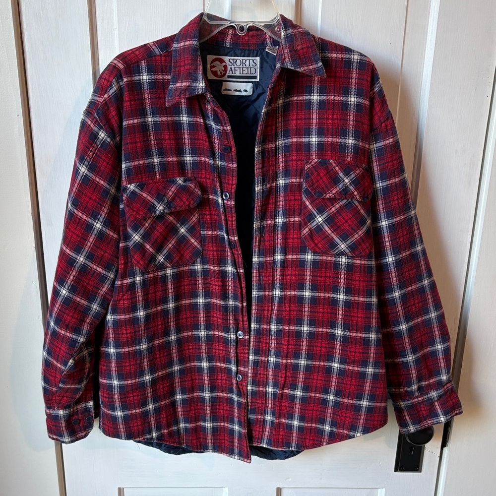 Vintage Sports Afield‎ Red Plaid Flannel Men's Shirt